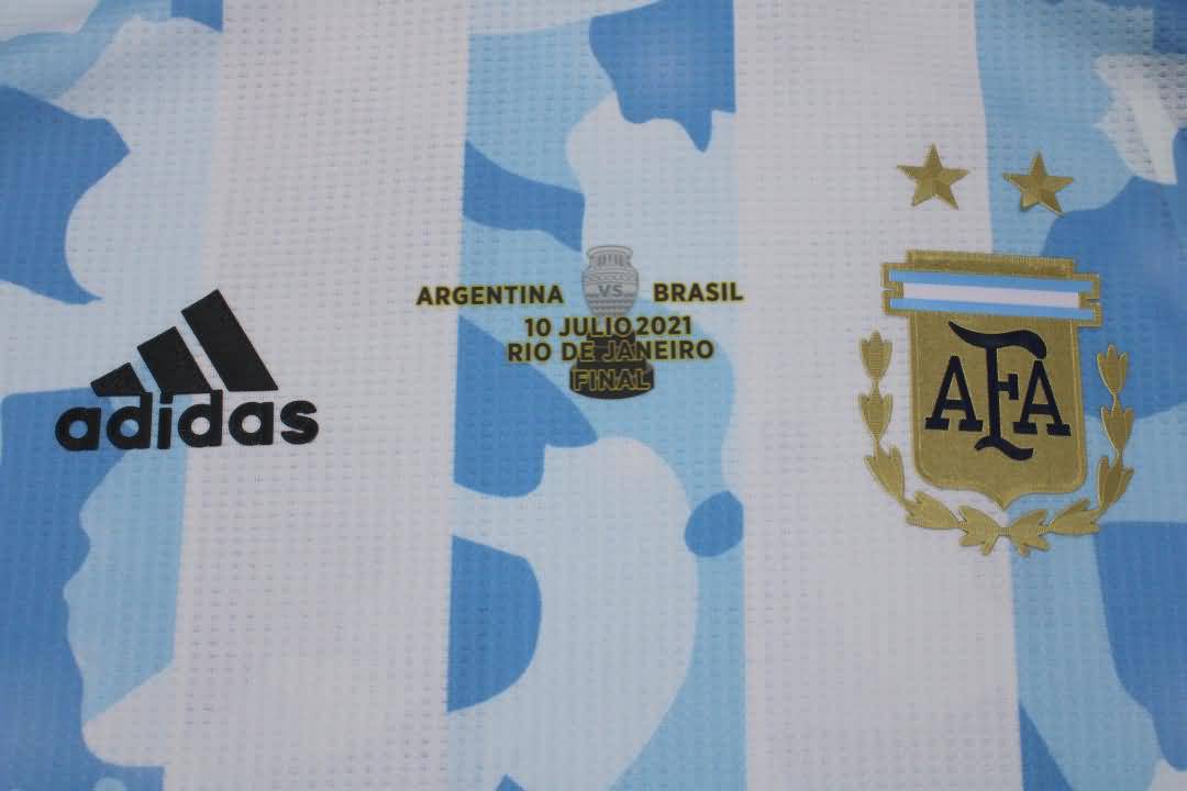 Thailand Quality(AAA) 2021 Argentina Home Copa America Final Soccer Jersey(Player)