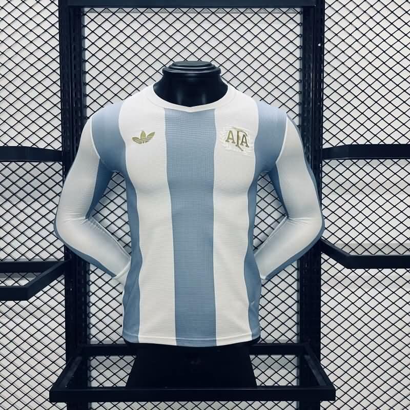 Thailand Quality(AAA) 50th Argentina Anniversary Long Sleeve Soccer Jersey (Player)