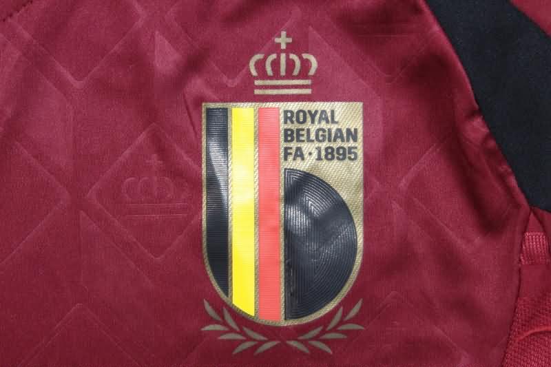 Thailand Quality(AAA) 2024 Belgium Home Long Sleeve Soccer Jersey (Player)