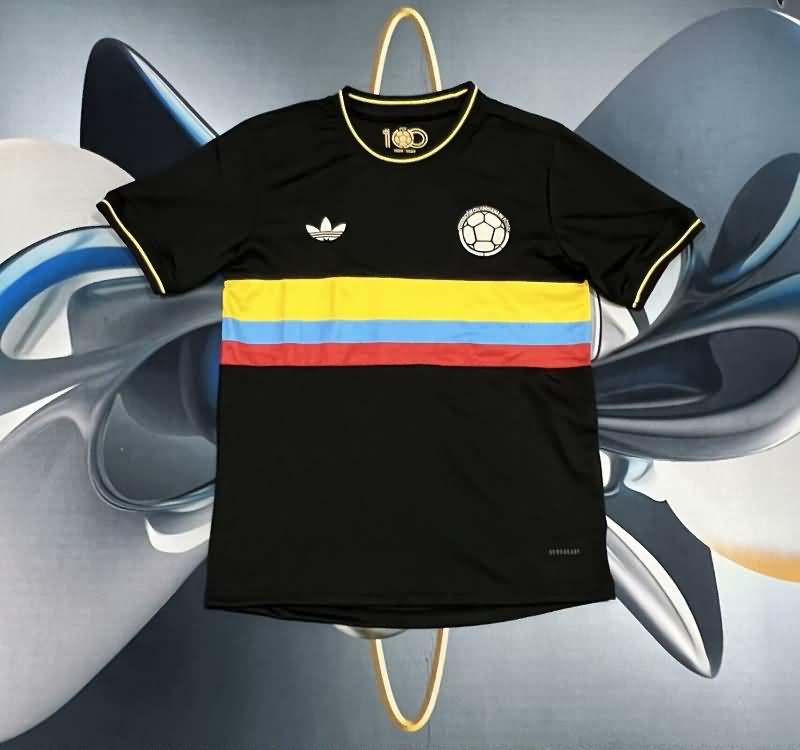 Thailand Quality(AAA) 100th Colombia Anniversary Black Soccer Jersey