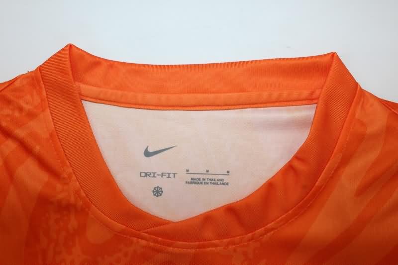 Thailand Quality(AAA) 2024 England Goalkeeper Orange Soccer Jersey