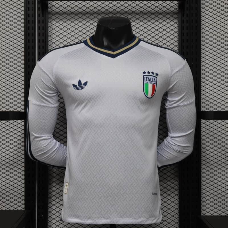 Thailand Quality(AAA) 2026 Italy Away Long Sleeve Soccer Jersey (Player) Thailand Quality(AAA) 2026 Italy Away Long Sleeve Soccer Jersey (Player)