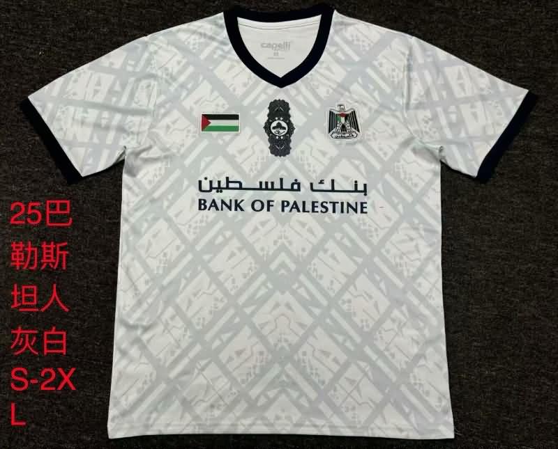 Thailand Quality(AAA) 2024 Palestine Grey Soccer Jersey