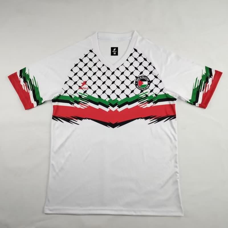 Thailand Quality(AAA) 2024 Palestine White Soccer Jersey 02