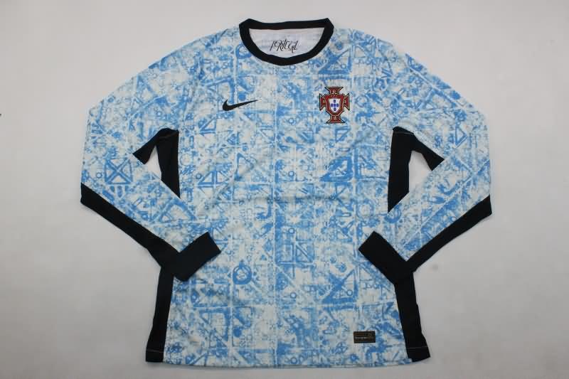 Thailand Quality(AAA) 2024 Portugal Away Long Sleeve Soccer Jersey (Player)