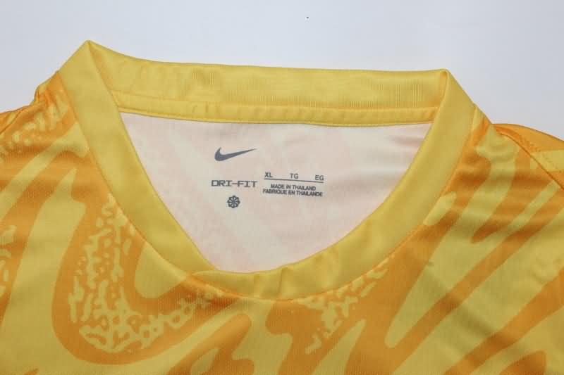 Thailand Quality(AAA) 2024 Portugal Goalkeeper Yellow Soccer Jersey