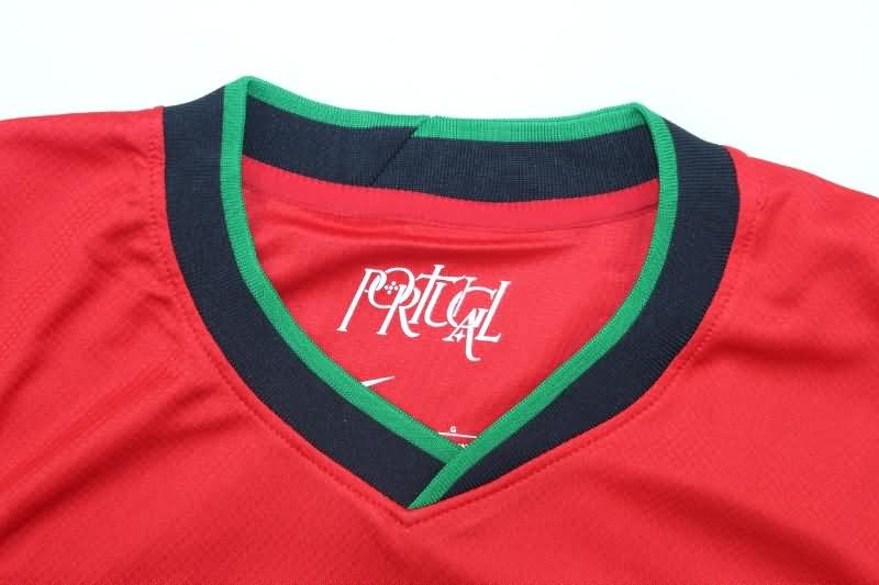 Thailand Quality(AAA) 2024 Portugal Home Long Sleeve Soccer Jersey