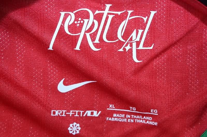 Thailand Quality(AAA) 2024 Portugal Home Long Sleeve Soccer Jersey (Player)