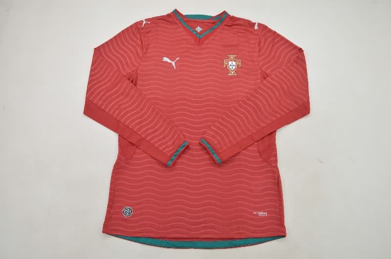 Thailand Quality(AAA) 2026 Portugal World Cup Home Long Sleeve Soccer Jersey (Player) Thailand Quality(AAA) 2026 Portugal World Cup Home Long Sleeve Soccer Jersey (Player)