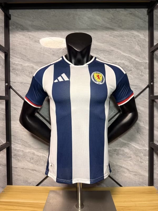 Thailand Quality(AAA) 2026 Scotland Dark Blue White Soccer Jersey (Player) Thailand Quality(AAA) 2026 Scotland Dark Blue White Soccer Jersey (Player)