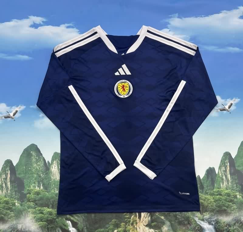Thailand Quality(AAA) 2026 Scotland Home Long Sleeve Soccer Jersey Thailand Quality(AAA) 2026 Scotland Home Long Sleeve Soccer Jersey