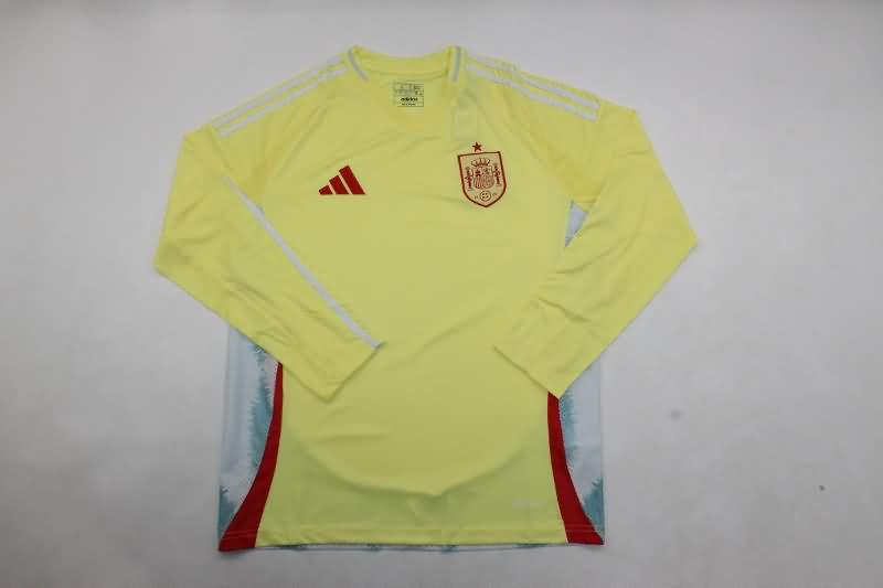 Thailand Quality(AAA) 2024 Spain Away Long Sleeve Soccer Jersey