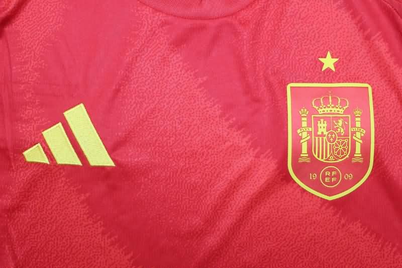 Thailand Quality(AAA) 2024 Spain Home Long Sleeve Soccer Jersey