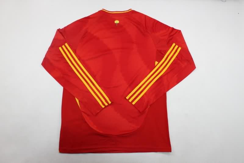 Thailand Quality(AAA) 2024 Spain Home Long Sleeve Soccer Jersey