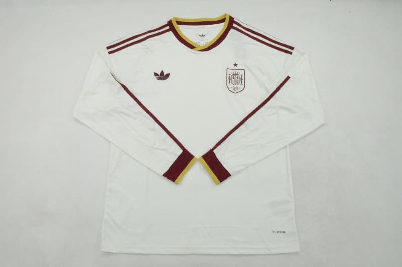 Thailand Quality(AAA) 2026 Spain World Cup Away Long Sleeve Soccer Jersey Thailand Quality(AAA) 2026 Spain World Cup Away Long Sleeve Soccer Jersey