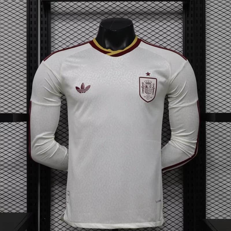 Thailand Quality(AAA) 2026 Spain World Cup Away Long Sleeve Soccer Jersey (Player) Thailand Quality(AAA) 2026 Spain World Cup Away Long Sleeve Soccer Jersey (Player)