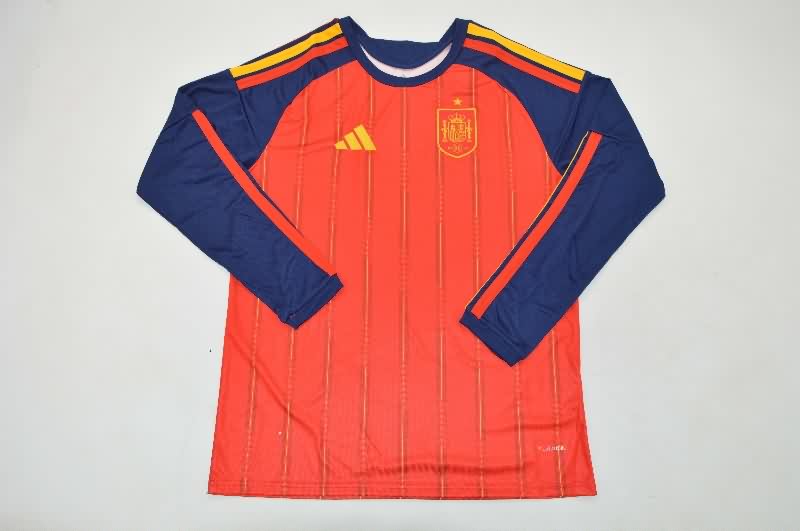 Thailand Quality(AAA) 2026 Spain World Cup Home Long Sleeve Soccer Jersey Thailand Quality(AAA) 2026 Spain World Cup Home Long Sleeve Soccer Jersey
