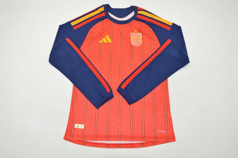 Thailand Quality(AAA) 2026 Spain World Cup Home Long Sleeve Soccer Jersey (Player) Thailand Quality(AAA) 2026 Spain World Cup Home Long Sleeve Soccer Jersey (Player)