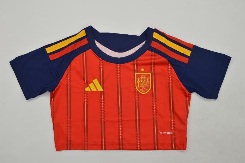Thailand Quality(AAA) 2026 Spain World Cup Home Women Cropped Soccer Jersey Thailand Quality(AAA) 2026 Spain World Cup Home Women Cropped Soccer Jersey
