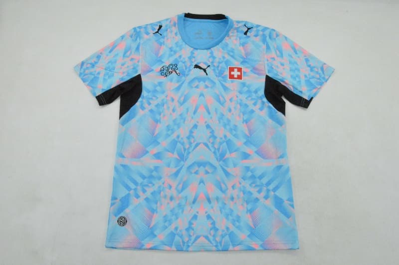 Thailand Quality(AAA) 2026 Switzerland Goalkeeper Blue Soccer Jersey Thailand Quality(AAA) 2026 Switzerland Goalkeeper Blue Soccer Jersey