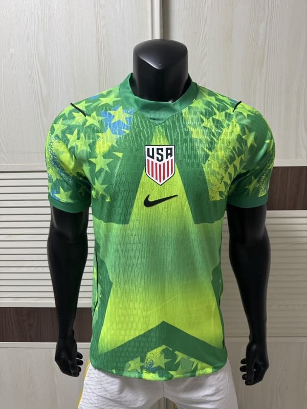 Thailand Quality(AAA) 2026 USA Goalkeeper Green Soccer Jersey (Player) Thailand Quality(AAA) 2026 USA Goalkeeper Green Soccer Jersey (Player)