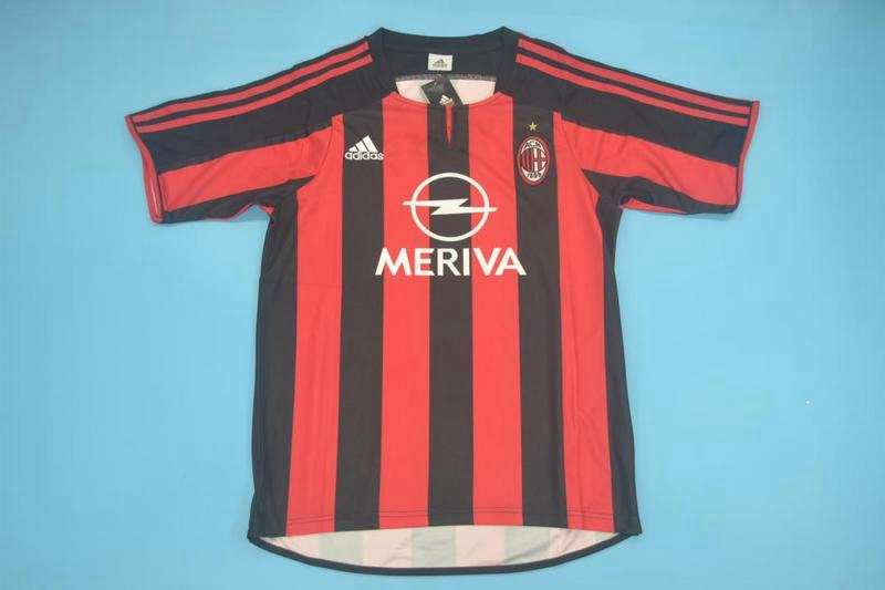 Thailand Quality(AAA) 2003/04 AC Milan Home Retro Soccer Jersey