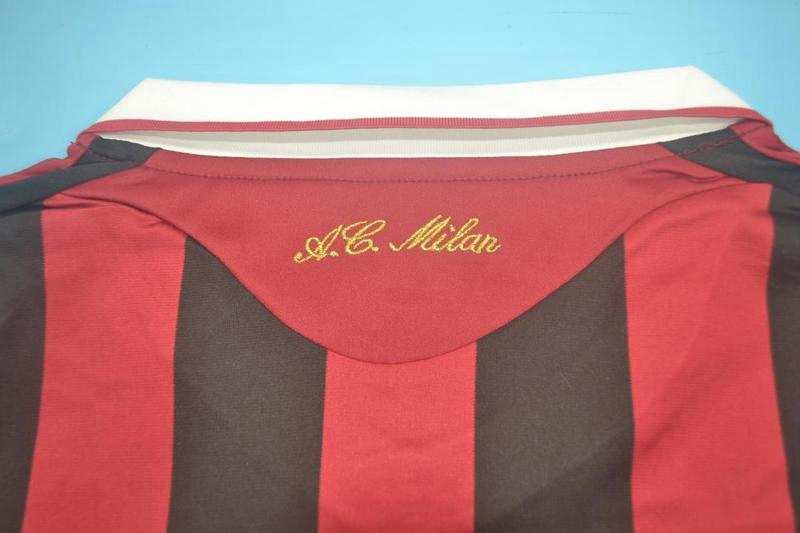 Thailand Quality(AAA) 2009/10 AC Milan Home Retro Soccer Jersey(L/S)
