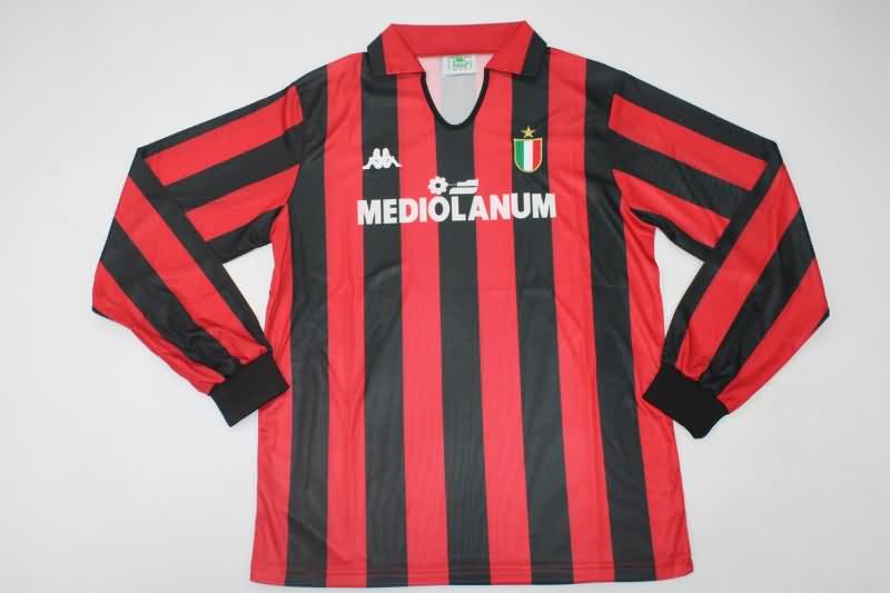 Thailand Quality(AAA) 1988/89 AC Milan Home Long Sleeve Retro Soccer Jersey