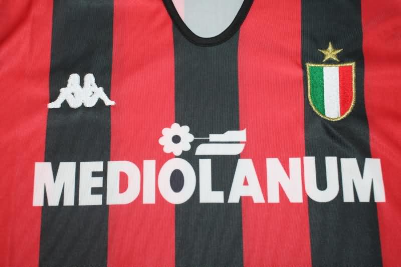 Thailand Quality(AAA) 1988/89 AC Milan Home Long Sleeve Retro Soccer Jersey