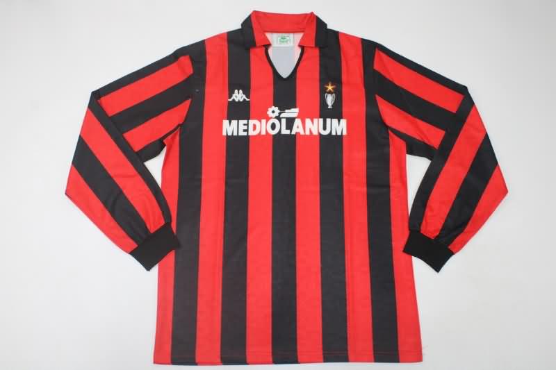 Thailand Quality(AAA) 1989/90 AC Milan Home Long Sleeve Retro Soccer Jersey