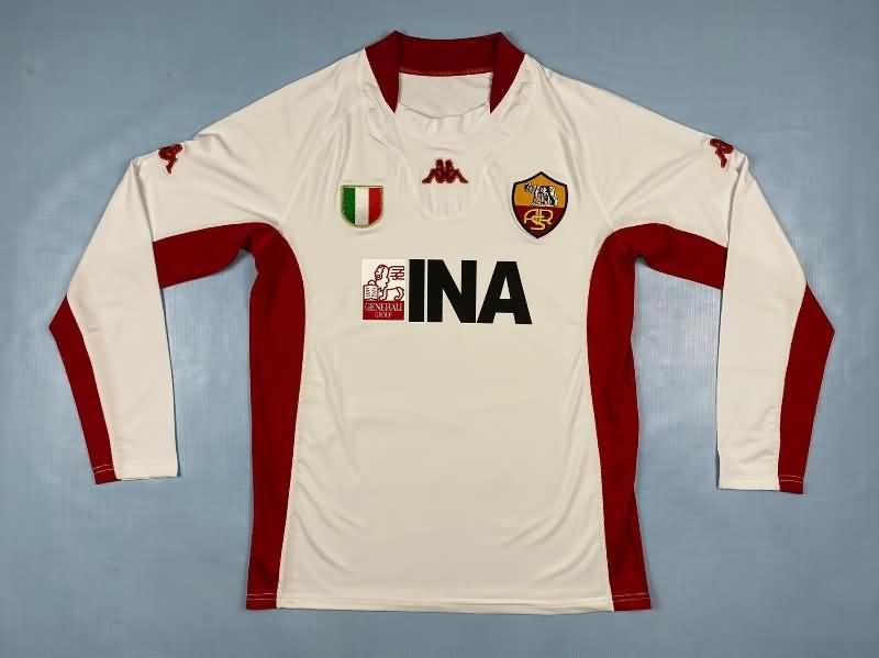 Thailand Quality(AAA) 2001/02 AS Roma Away Long Retro Soccer Jersey