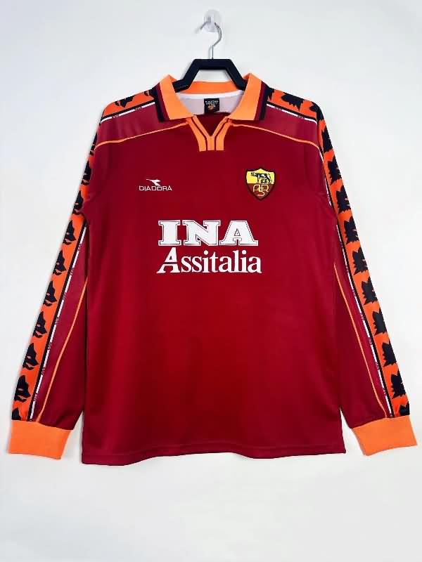 Thailand Quality(AAA) 1998/99 AS Roma Home Long Sleeve Retro Soccer Jersey