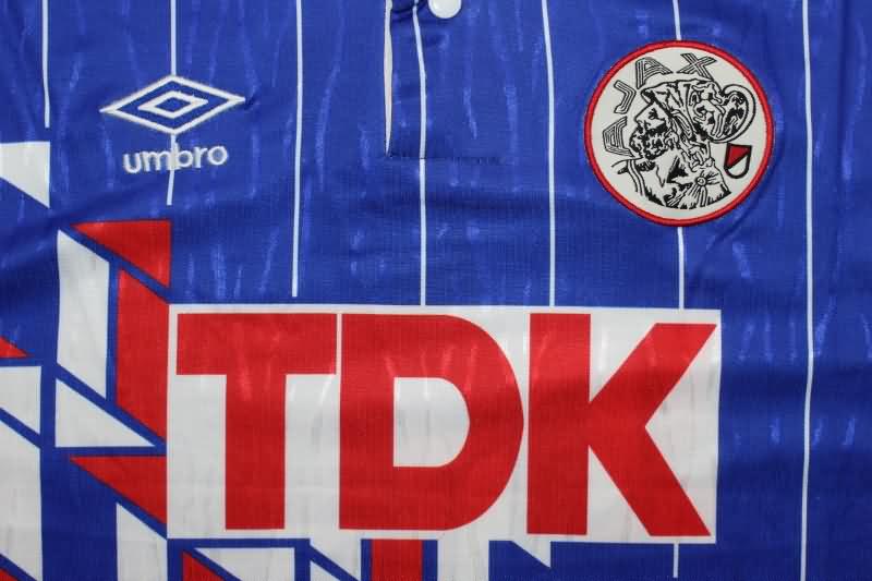 Thailand Quality(AAA) 1989/90 Ajax Away Long Sleeve Retro Soccer Jersey