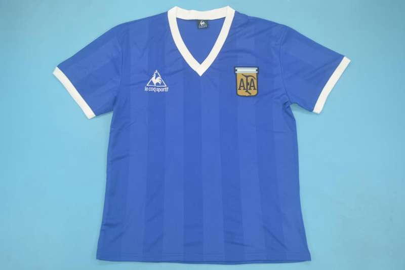 Thailand Quality(AAA) 1986 Argentina Away Retro Soccer Jersey