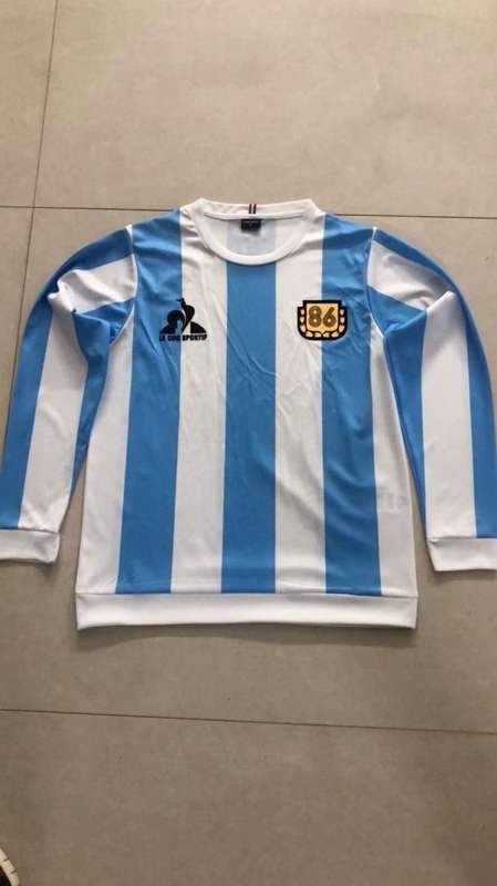 Thailand Quality(AAA) 1986 Argentina Champion Retro Soccer Jersey(L/S)