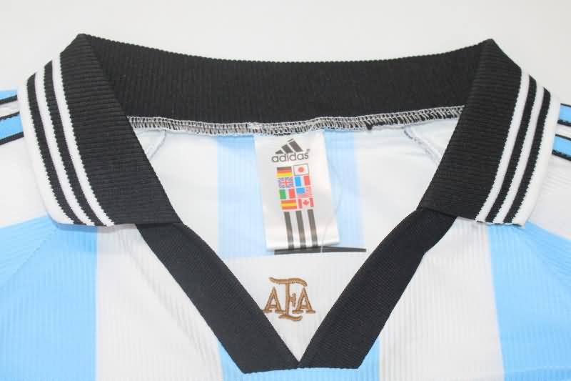 Thailand Quality(AAA) 1998 Argentina Home Long Sleeve Retro Soccer Jersey