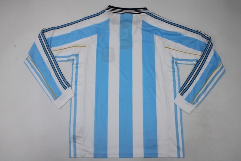 Thailand Quality(AAA) 1998 Argentina Home Long Sleeve Retro Soccer Jersey