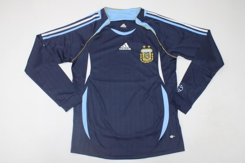 Thailand Quality(AAA) 2006 Argentina Away Long Sleeve Retro Soccer Jersey