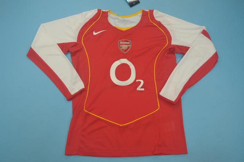 Thailand Quality(AAA) 2004/05 Arsenal Home Retro Soccer Jersey(L/S)