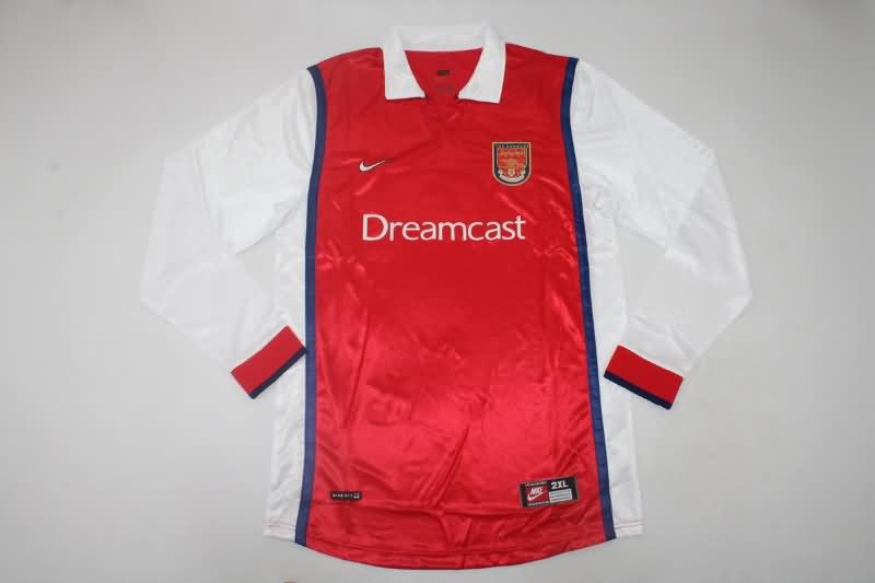 Thailand Quality(AAA) 1999/00 Arsenal Home Long Sleeve Retro Soccer Jersey