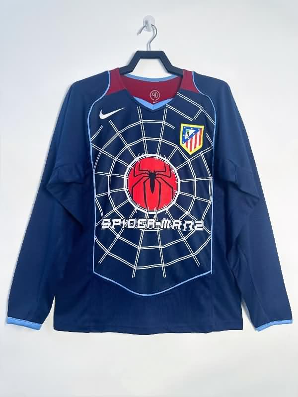 Thailand Quality(AAA) 2004/05 Atletico Madrid Away Long Sleeve Retro Soccer Jersey