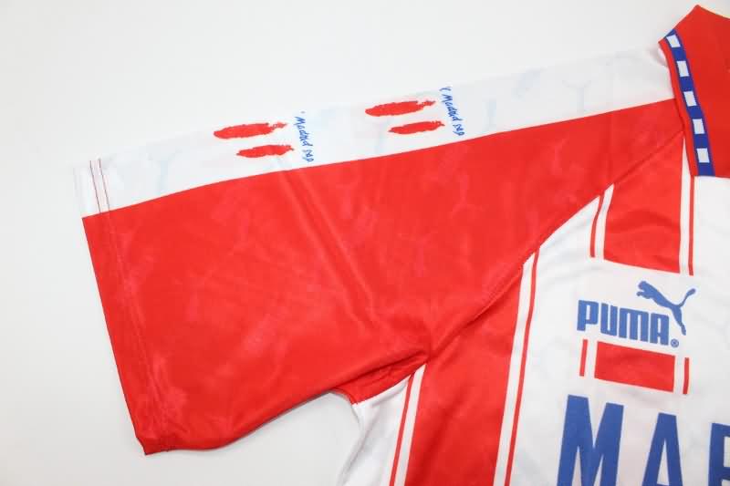 Thailand Quality(AAA) 1994/95 Atletico Madrid Home Retro Soccer Jersey