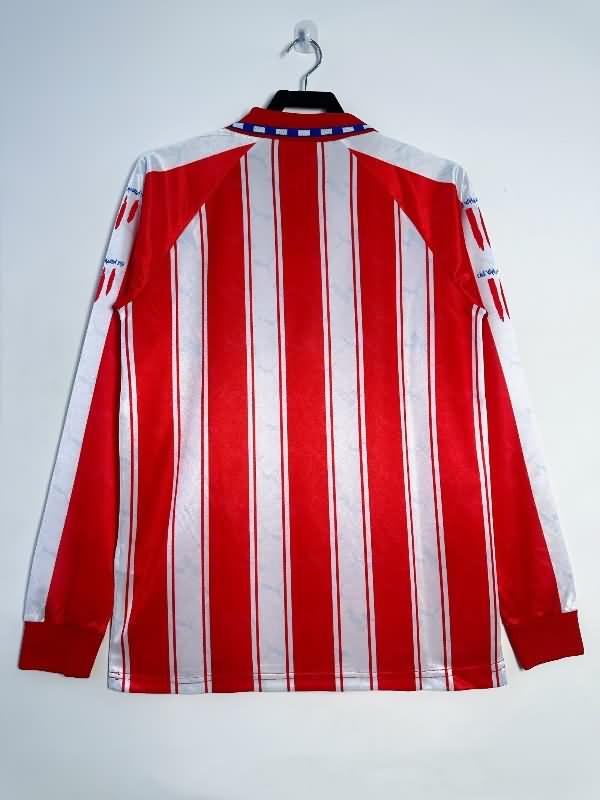 Thailand Quality(AAA) 1994/95 Atletico Madrid Home Long Sleeve Retro Soccer Jersey