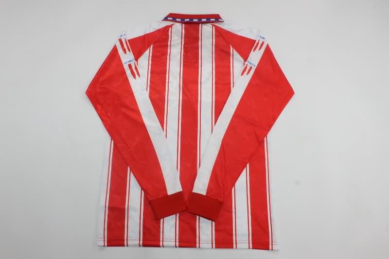 Thailand Quality(AAA) 1994/95 Atletico Madrid Home Long Sleeve Retro Soccer Jersey