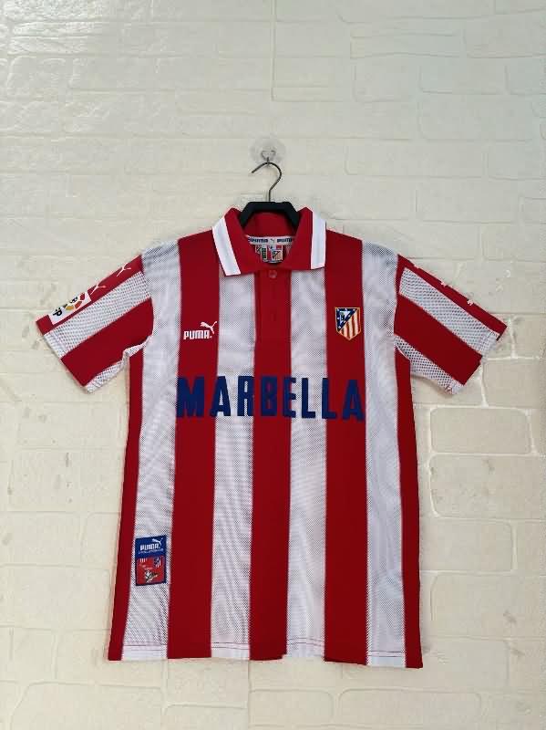 Thailand Quality(AAA) 1997/98 Atletico Madrid Home Retro Soccer Jersey