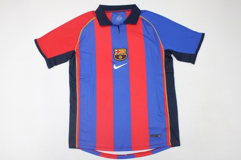Thailand Quality(AAA) 2001/02 Barcelona Home Retro Soccer Jersey