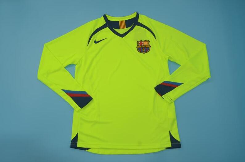 Thailand Quality(AAA) 2005/06 Barcelona Away Retro Soccer Jersey(L/S)