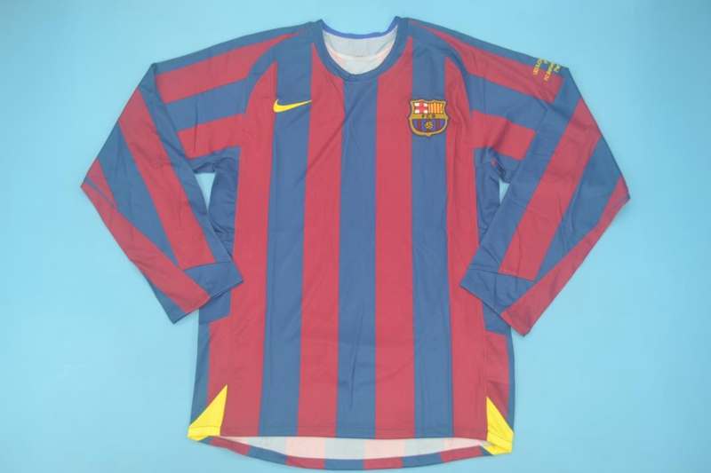 Thailand Quality(AAA) 2005/06 Barcelona Home Retro Soccer Jersey(L/S)