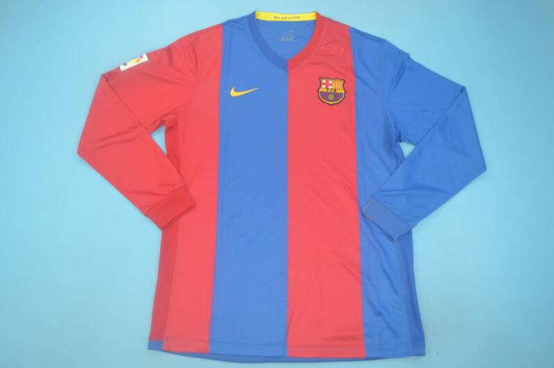 Thailand Quality(AAA) 2006/07 Barcelona Home Retro Soccer Jersey(L/S)