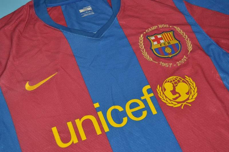 Thailand Quality(AAA) 2007/08 Barcelona Home Retro Soccer Jersey(L/S)